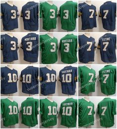 NCAA Notre Dame College voetbalshirts 10 Sam Hartman 7 Audric Estime 3 Joe Montana gestikte herenshirts S-XXXL