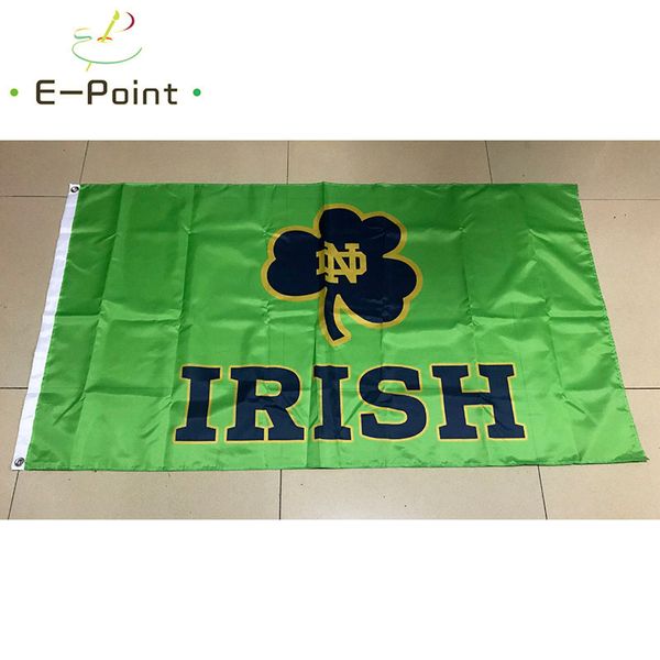 NCAA Notre Dame Fighting Irish Flag 3 * 5ft (90cm * 150cm) Drapeaux en polyester Bannière décoration volant maison jardin flagg Cadeaux de fête