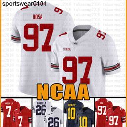 Ncaa Ohio State Buckeyes 97 Nick Bosa 7 Dwayne Haskins Jr camiseta de fútbol 26 Tom Brady Saquon Barkley Ceav
