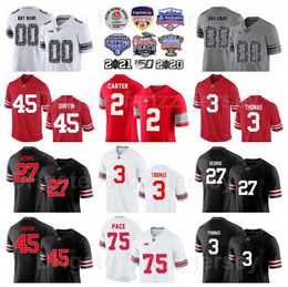 NCAA Ohio State Buckeyes College Football 45 Archie Griffin Jerseys 27 Eddie George 75 Orlando Pace 2 Cris Carter 36 Chris Spielman 3 Michael Thomas Rood Zwart Wit