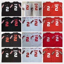 NCAA Ohio State Buckeyes College voetbalshirt 2 Chase Young Chris Olave Cris Carter J.K Dobbins hoogwaardige gestikte jersey