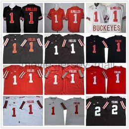 NCAA Ohio State Buckeyes College Football Jersey 1 Braxton Miller Justin Fields 2 Chase Young Maillots cousus de haute qualité