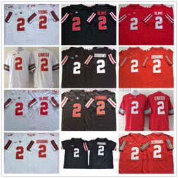NCAA Ohio State Buckeyes College Football Jersey 2 J.K Dobbins Chase Young Chris Olave Cris Carter Haute Qualité cousu Mens Rouge Noir Whit