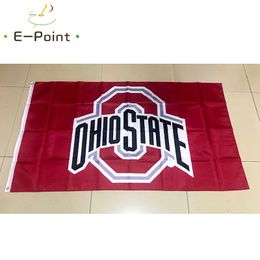 NCAA Ohio State Buckeyes Flag 3 * 5ft (90cm * 150cm) Banderas de poliéster Decoración de banner Flying home garden flagg Regalos festivos