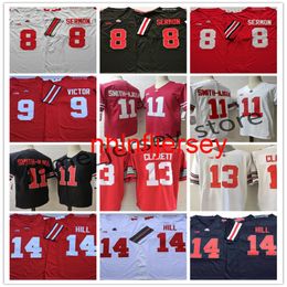 Camiseta de fútbol de los Buckeyes del estado de Ohio de la NCAA 8 Trey Sermon 9 Binjimen Victor 11 Jaxon Smith-Njigba 13 Maurice Clarett 14 K.J. Colina