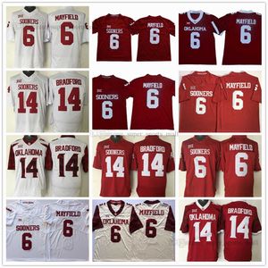 Jerseys de fútbol americano universitario de la NCAA 6 Baker Mayfield 14 Sam Bradford Costa Jersey Rojo Blanco Negro