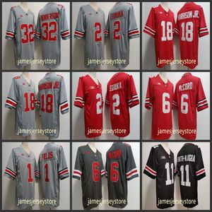 NCAA OSU Ohio State Buckeyes College Football Jersey 1 Justin Fields 18 Marvin Harrison Jr. 8 Cade Stover 6 Kyle McCord 2 Chris Olave 32 TreVeyon Henderson excelente