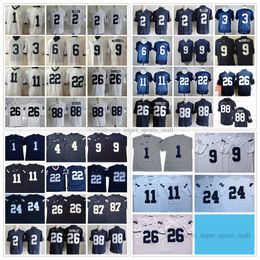 Maillots de football NCAA Penn State Nittany College 26 Barkley 9 Trace McSorley 88 Gesicki 2 Marcus Allen 1 Joe Paterno Navy White Stitched PSU Jersey