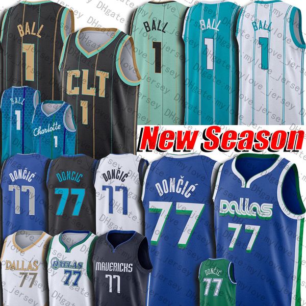 1 77 LaMelo Luka Doncic Ball Basketball Jersey 20 41 Gordon Hayward Dirk Nowitzki Maillots 2023 City