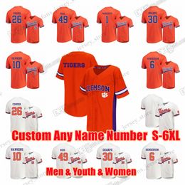 NCAA S-6XL Clemson Tigers College honkbalshirts Seth Beer Elijah Henderson Bryar Hawkins Davis Sharpe Kier Meredith Matt Cooper Reid Custom Stitched Jersey