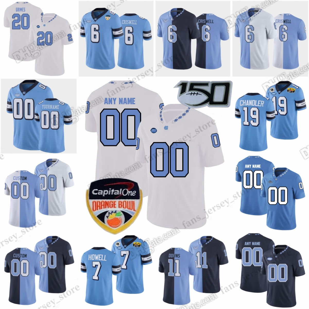 NCAA S-6XL Carolina do Norte Tar Heels College Football Jerseys Hall Hood Jones Miller Olson Paysour Rogers Sábado Sherrill Crowley Karr Nesbit Personalizado Costurado