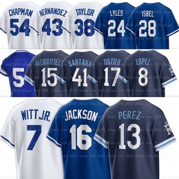 Bobby Witt Jr. Royals Jersey de béisbol Bo Jackson Salvador Pérez Whit Merrifield Brady Cantante Nelson Velázquez Hunter Renfroe MJ Meléndez