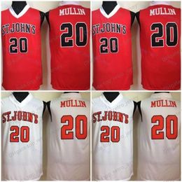 NCAA St. Johns University #20 Chris Mullin College Basketball Jersey Camas de camisetas blancas vintage cosidas Tamaño personalizado XS-6XL Juveniles