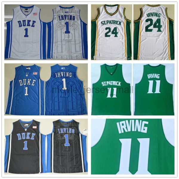 NCAA St. Patrick High School Green #11 Kyrie Irving College Basketball Jerseys cosió 24 Kyrie Irving White Duke Blue Devils College Jerse