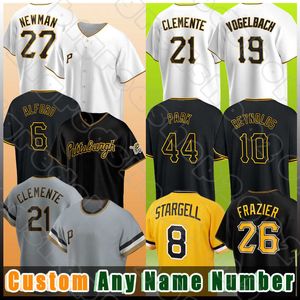 Maillots de baseball Kevin Newman Willie Stargell Starling Marte Roberto Clemente Ben Gamel Cole Tucker Roberto Perez Ke'Bryan Hayes Reynolds Swaggerty JT Brubaker