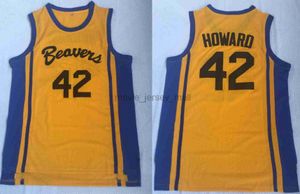 NCAA Teen Wolf Scott Basketball Jerseys College Howard 42 Beacon Beavers Jaune Film Jersey Chemises S-2XL