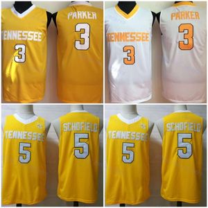 NCAA Tennessee Volunteers # 3 Candace Parker College Basketball Jersey Jaune Cousu Amiral Schofield University Maillots Chemises S-XXL