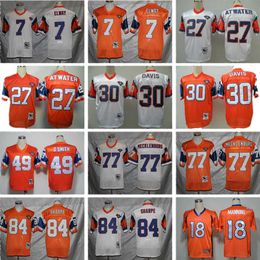 NCAA Throwback 18 Peyton Manning voetbalshirts Retro Stitch Steve Atwater Shannon Sharpe John Elway Terrell Davis Dennis Smith Karl Mecklenburg Jersey