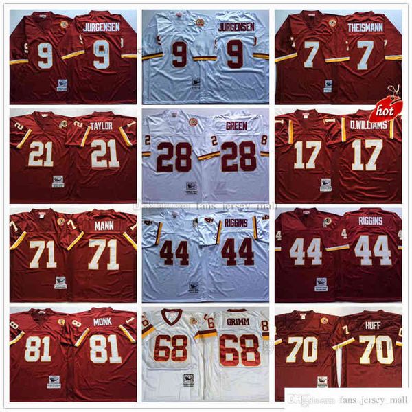 NCAA Top Football 81 Art Monk Jersey 9 Jurgensen 7 Joe Theismann 44 John Riggins 28 Darrell Green 68 Russ Grimm Man Vintage Jersey Mitchell