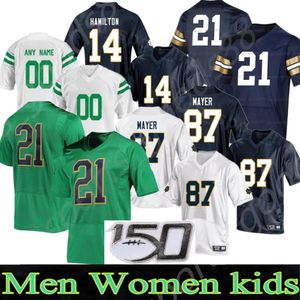 NCAA TOP Notre Dame Fighting Irish Football College 87 Maillot Michael Mayer 24 Tremble 14 Kyle Hamilton Jeremiah Owusu-Koramoah TaRiq Bracy