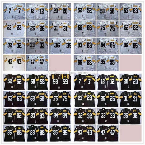 NCAA Top Vintage Football 36 Jerome Bettis Jersey 43 Troy Polamalu 47 Mel Blount 52 Mike Webster 58 Jack Lambert 59 Jack Ham 63 Dermontti Da