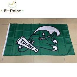 NCAA Tulane Green Wave Vlag 3*5ft (90cm * 150cm) Polyester vlag Banner decoratie vliegende huis tuin vlag Feestelijke geschenken