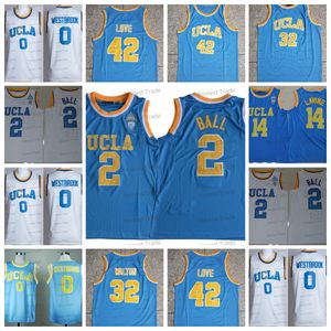 UCLA 42 Kevin Love Basketball Jersey Bill Walton MensRussell Westbrook Zach LaVine 2 Lonzo Ball college White University Stitched Mens Jerseys