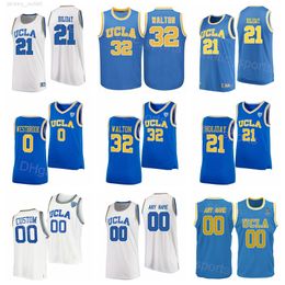 NCAA UCLA Bruins Basketball College Jrue Holiday Jerseys 21 Reggie Miller 31 Bill Walton 32 Russell Westbrook 0 Deporte Azul Blanco Equipo Retro Universidad Transpirable Hombre