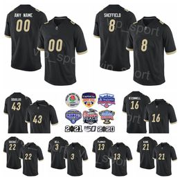 NCAA University Football Purdue College 21 Maillot Sanoussi Kane 43 Kieren Douglas 12 Austin Burton 15 Charlie Jones 8 TJ Sheffield Équipe de broderie et de couture Noir