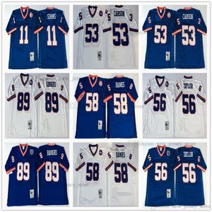 NCAA Vintage 75th Retro College Football Jerseys Gestikt Blue White Jersey 008