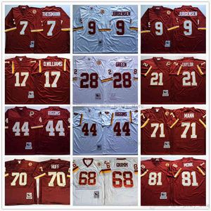 NCAA Vintage 75th Retro College Football Jerseys Stitched Red White Jersey 0013