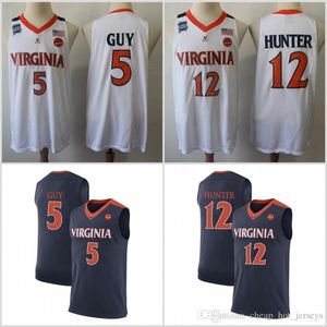 NCAA Virginia Basketball Jerseys College 12 De'Andre Hunter 5 Kyle Guy Jersey Home Away Adult Size S-3XL