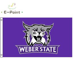 NCAA Weber State Wildcats Vlag 3 * 5ft (90 cm * 150cm) Polyester Vlag Banner Decoratie Flying Home Garden Flag Feestelijke geschenken