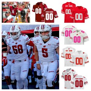 NCAA Wisconsin Badgers College Football Jerseys 10 Deacon Hill 12 Marshall Howe 34 Jackson Acker 0 Braelon Allen Grover Bortolotti Gloudeman Markus Allen Anderson