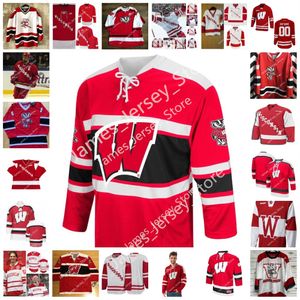 NCAA Wisconsin Badgers a cousu le maillot de hockey universitaire Trent Frederic Cameron Hughes Ryan Wagner Jake Linhart Chris Chelios Ryan Suter K'andre Miller Seamus Malone