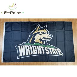 NCAA Wright State Raiders Drapeau 3 * 5 pieds (90 cm * 150 cm) Drapeaux en polyester Décoration de bannière volant drapeau de jardin de maison Cadeaux de fête