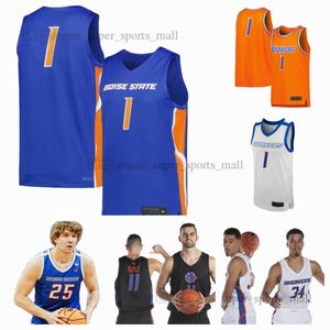 NCAA XS-6XL Boise State Broncos College Basketball Jerseys Agbo Barringer Degenhart Keene Kuzmanovic Shaver Jr. Custom Any Name Number Heren Jeugd Dames