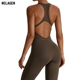 Nclagen Gym Bordless Set Fitness Fitness BodySice Siamois Sportswear Femmes Jumpts Buterysoft Onepiece PlaySuit Yoga Suit 240511