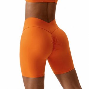 nclagen Yoga Gym Shorts voor dames Hoge driehoekige taille Scrunch Butt Booty Fitn Hardlopen Sport Squat Proof Tummy Ctrol-legging i5TP #