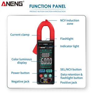 Medidor de abrazadera digital versátil y de sujeción digital versátil de NCV Durable confiable altamente funcional con pantalla de color RMS verdadero Advanced