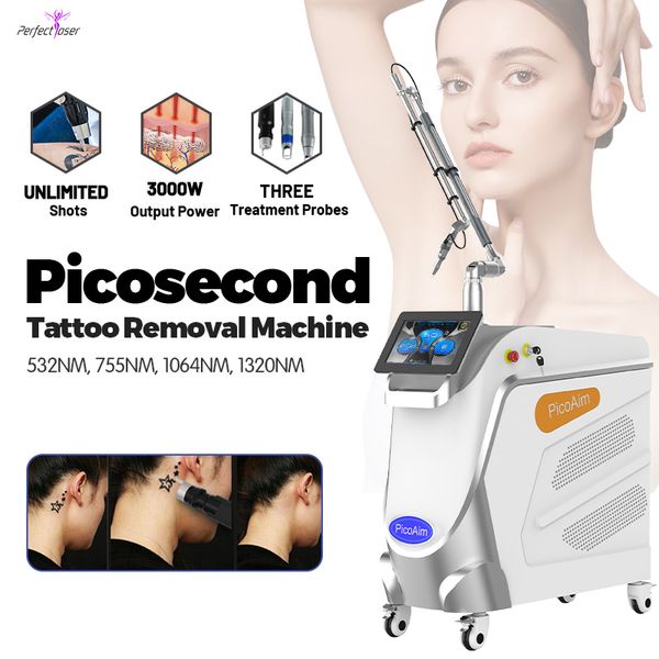 Nd yag lamp laser tattoo verwijdering schoonheid apparatuur zwarte pop behandeling huidverstrakking machine 532nm 1064nm 1320nm