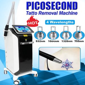 ND YAG Laser Machine Tattoo Scars Eyline Freckle Retrait de la tache de naissance Q Retailage de soins faciaux à commutation Skin 4 Longueurs d'onde Salon vertical Utilisation de l'équipement