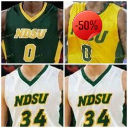 Maillot de basket-ball Ndsu 24 Tyson Ward 32 Odell Wilson Iv 33 Horn 34 Rocky Kreuser 44 Meidinger personnalisé Ed