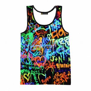 Ne Graffiti 3D Gedrukt Tank Tops Mannen Vrouwen Zomer Casual Cool Sleevel Shirts Hip Hop Streetwear Oversized Tops Tees w0Uo #