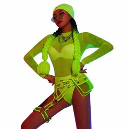 ne Green Stage Costume Femme Femmes Sexy GoGo Dance Vêtements Costume Cosplay Ees Chanteur Leading Dance Discothèque Combinaison BL1861 A8oV #