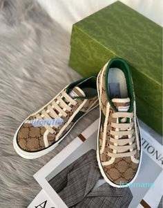 sneaker canvas Luxe schoen Beige Blauw gewassen jacquard denim Damesschoenen Ace Rubberen zool Geborduurd Vintage casual