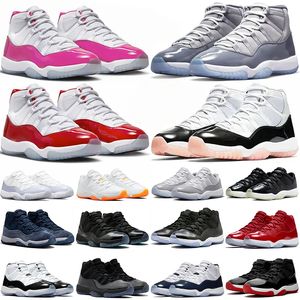 Napolitan 11 Basketbalschoenen Jumpman 11s Cool Grey Cherry Bred DMP Space Jam Cementgrijs Gamma Blauw Midnight Navy Heren Trainers Dames Outdoor Sport Sneakers 36-47