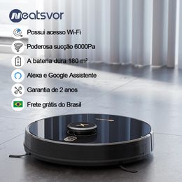 NEATSVOR-Robot aspirador X600pro, 6000pa, LDS, navegación, aplicación de pared Virtual, limpieza de punto de interrupción, área de limpieza, lavado de fregado, 240112