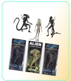 Neca Aliens Vs Predator Avp Series Grid Alien Xenomorph Translucide Prototype Suit Warrior Alien Action Figure Modèle Jouet 18 cm Y2008944637