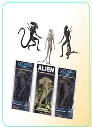 Neca Aliens Vs Predator Avp Series Grid Alien Xenomorph Translucent Prototype Suit Warrior Alien Action Figure Model Speelgoed 18 cm Y2009923577